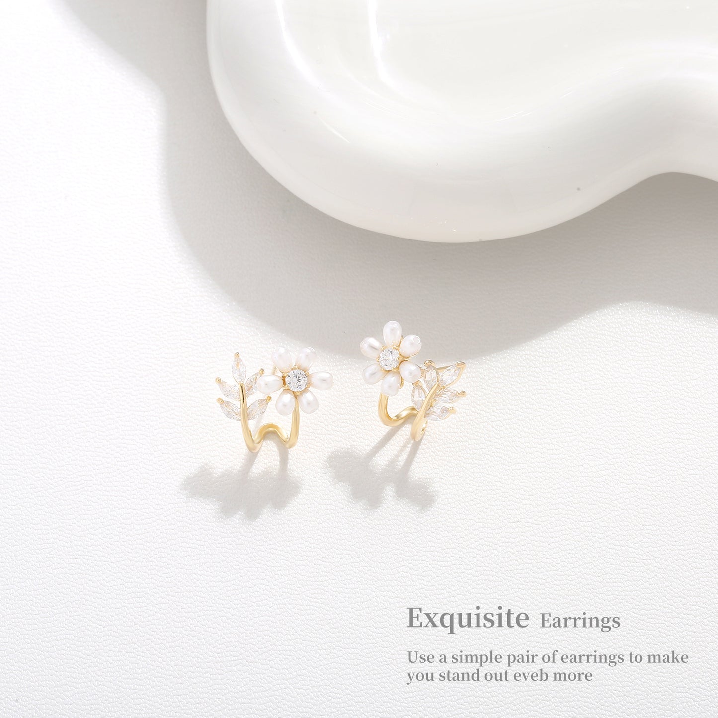 G&R Artistic Style Pearl Earrings925Summer Silver Needle Anti-Allergy Earrings for Women