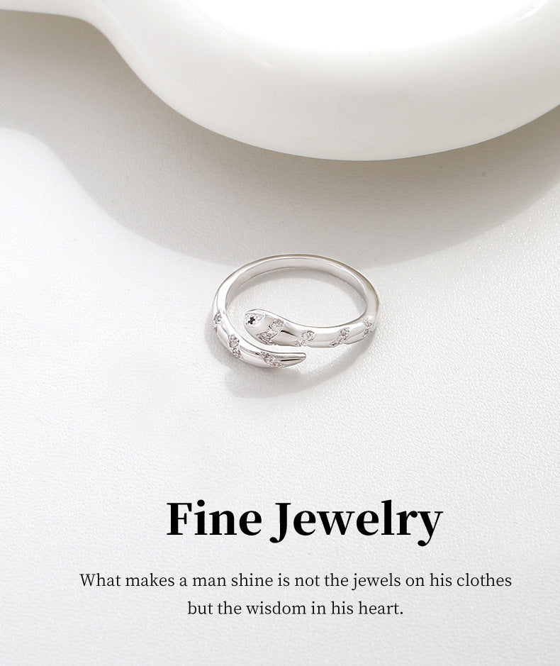 G&R Open Ring with Elegant Temperament925Silver Fashion Index Finger Ring