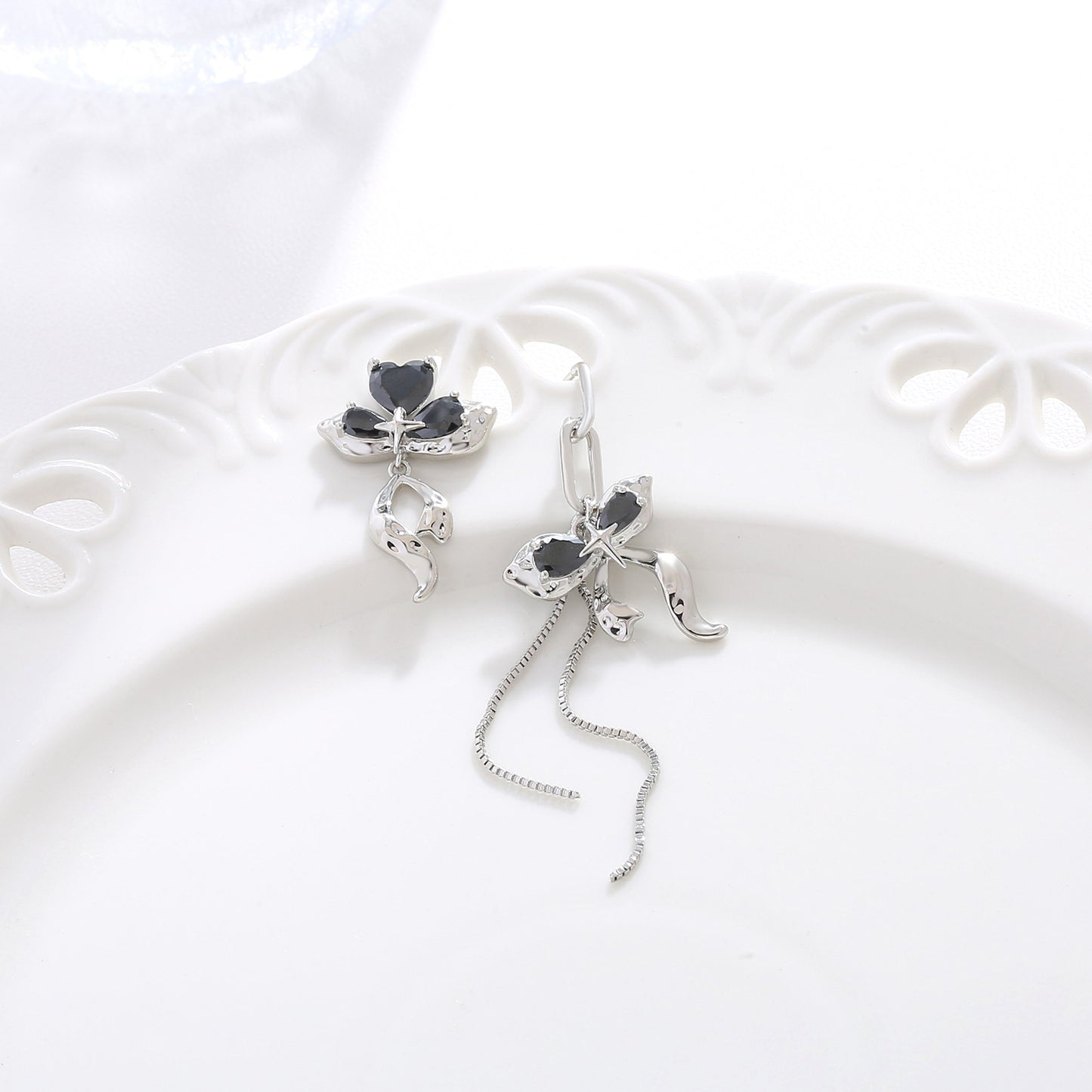 G&R Bow stud earrings925Silver Needle Earrings High-end Earrings for Women