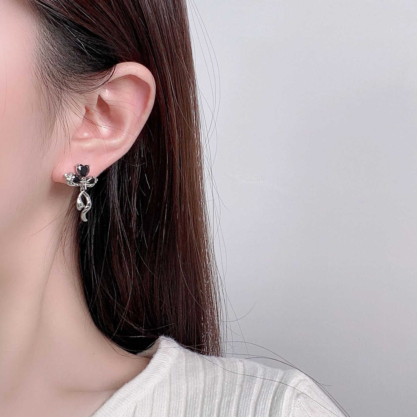 G&R Bow stud earrings925Silver Needle Earrings High-end Earrings for Women