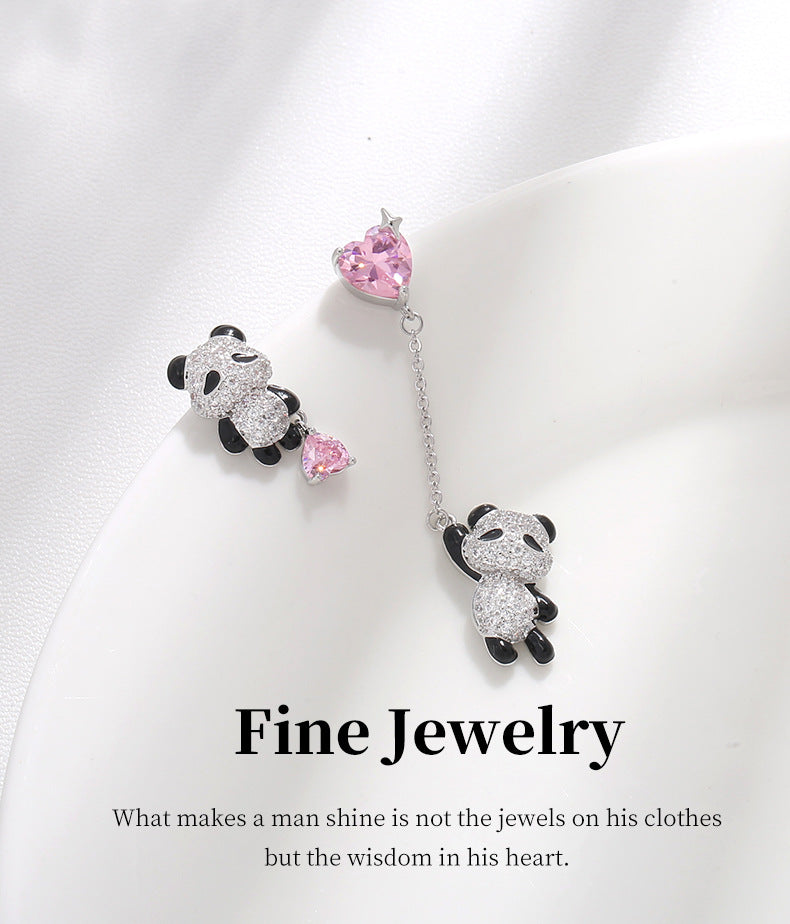 G&R Cute Panda Earrings925Silver