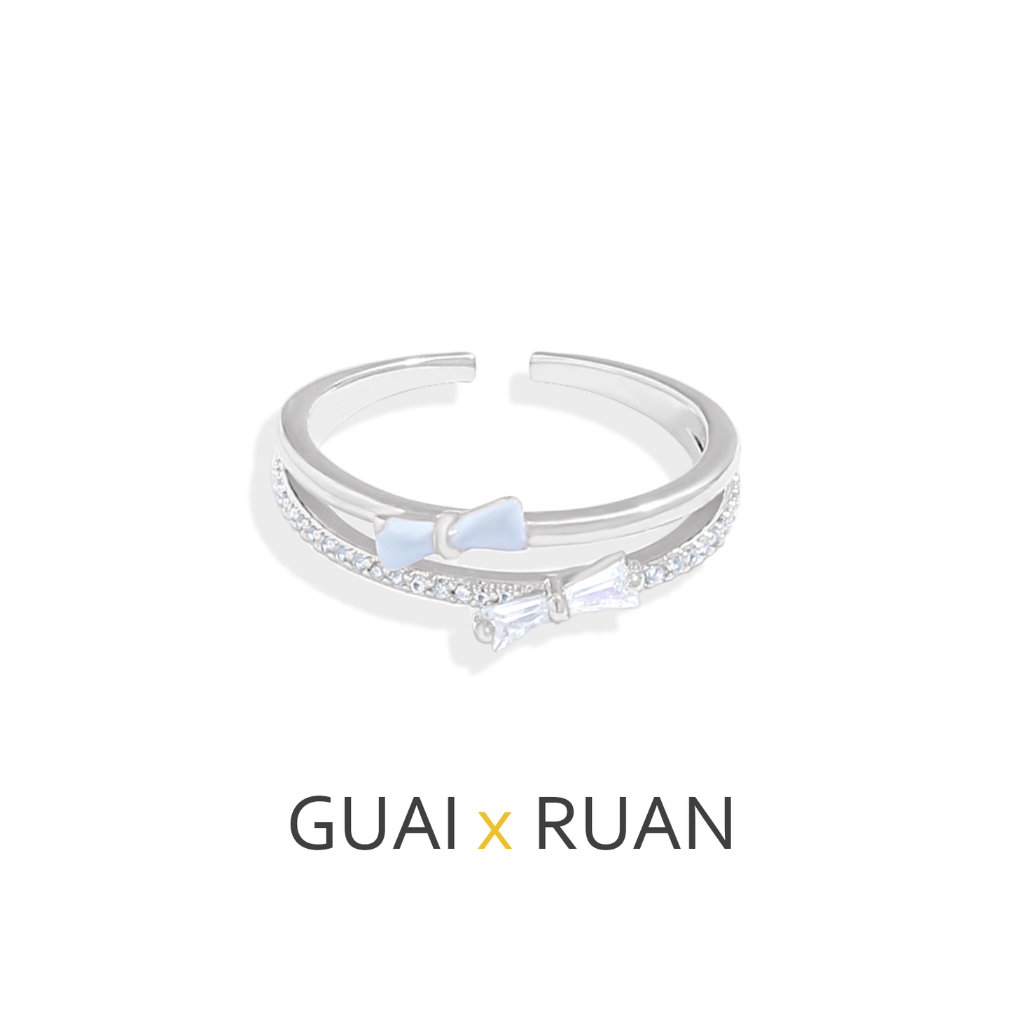 G&R Open Temperament Ring Niche High-end Light Luxury Style925Silver Index Finger Ring