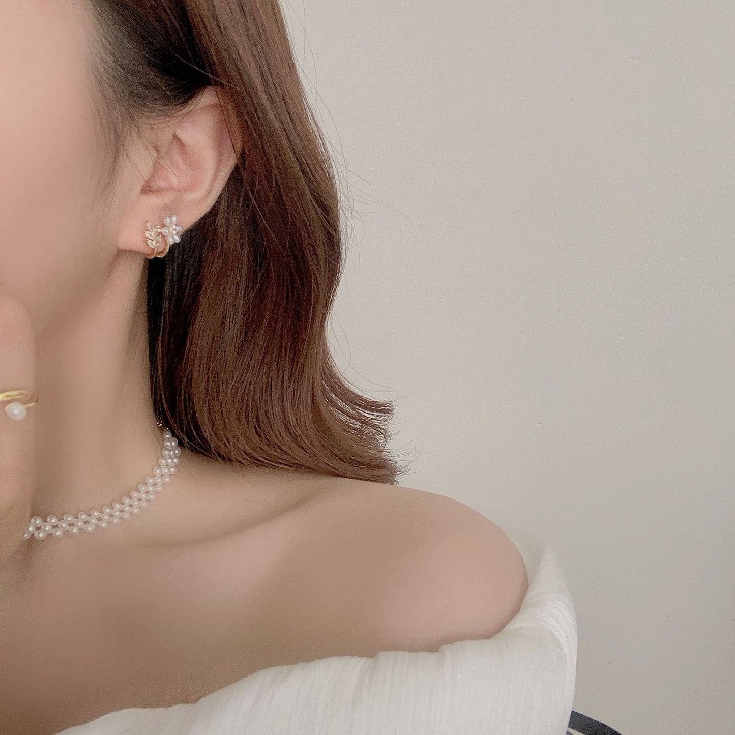 G&R Artistic Style Pearl Earrings925Summer Silver Needle Anti-Allergy Earrings for Women
