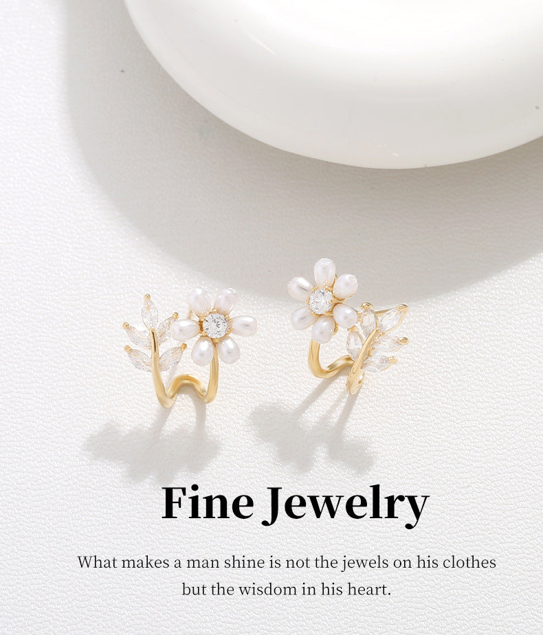 G&R Artistic Style Pearl Earrings925Summer Silver Needle Anti-Allergy Earrings for Women