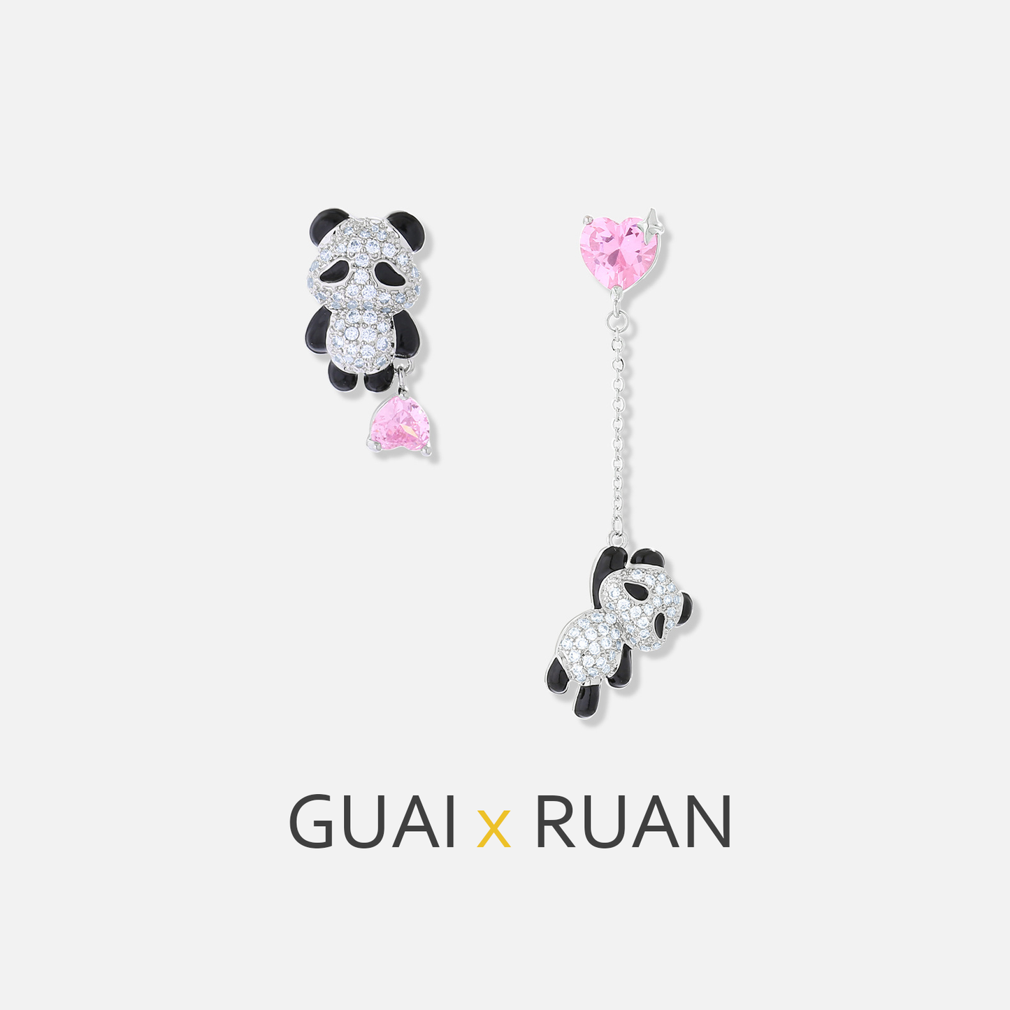 G&R Cute Panda Earrings925Silver
