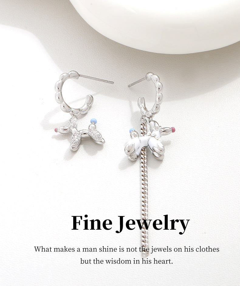 G&R White Puppy Earrings925Silver