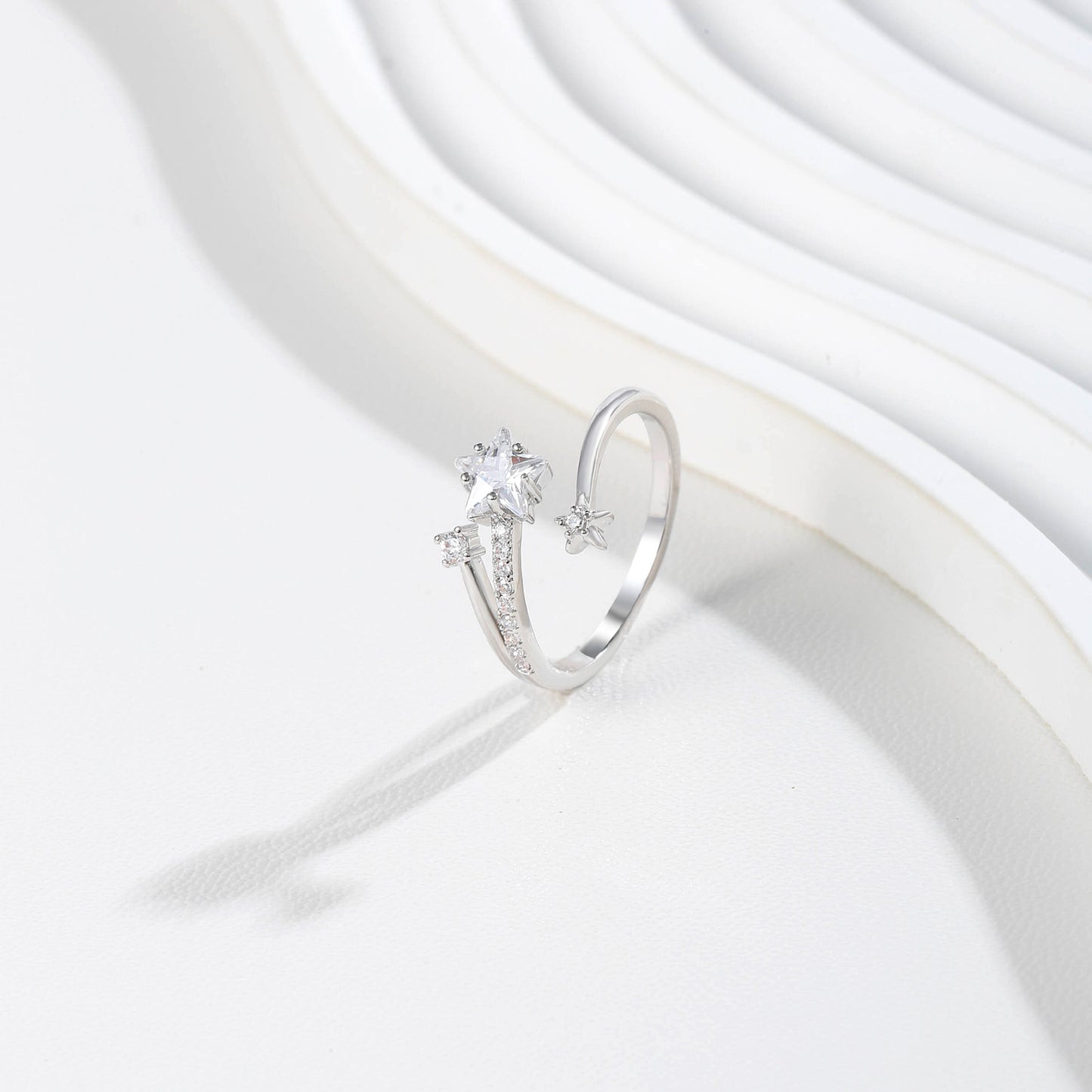G&R Adjustable Open Ring Non-Fading Personality Ring925Silver Index Finger Ring