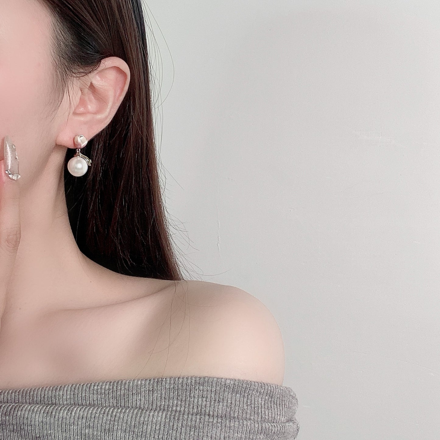 G&R Pearl Earrings Studs925Silver Needle Earrings High-end Earrings