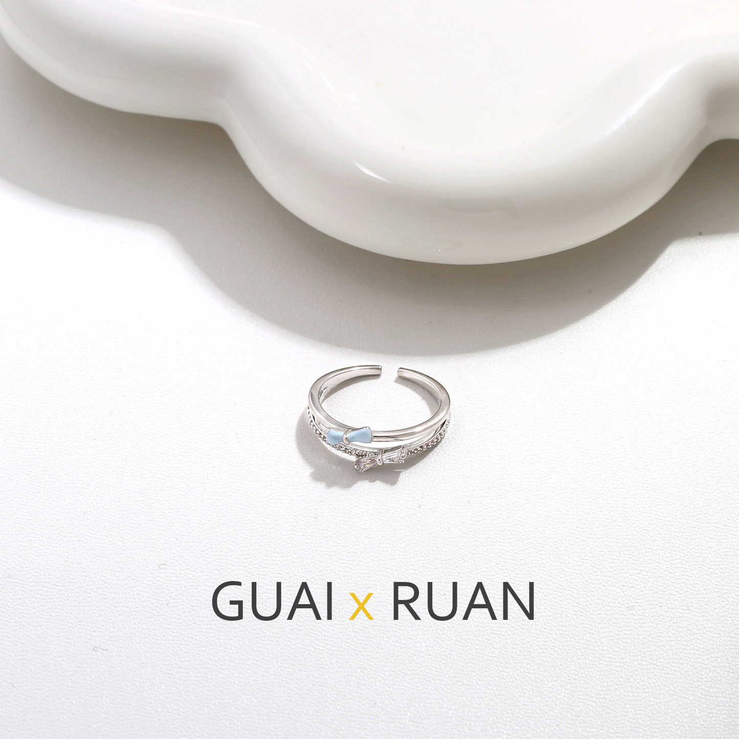 G&R Open Temperament Ring Niche High-end Light Luxury Style925Silver Index Finger Ring