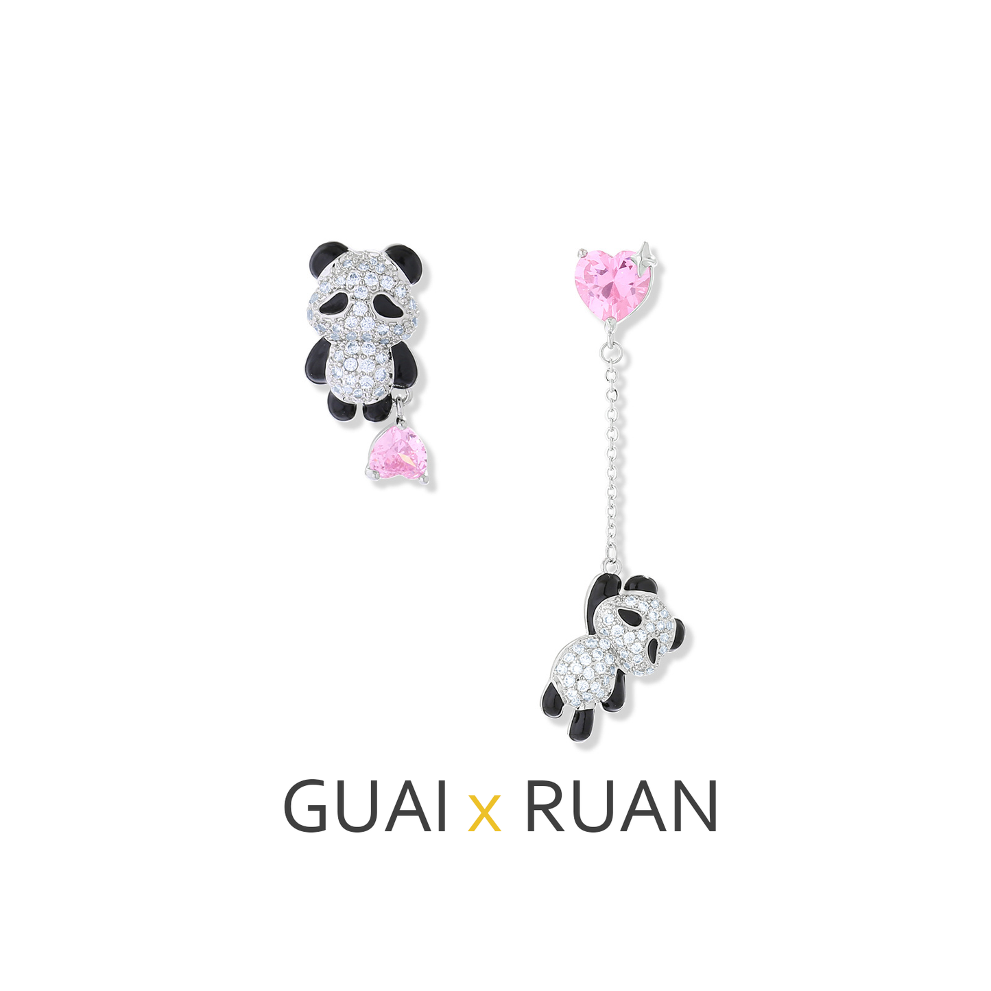 G&R Cute Panda Earrings925Silver