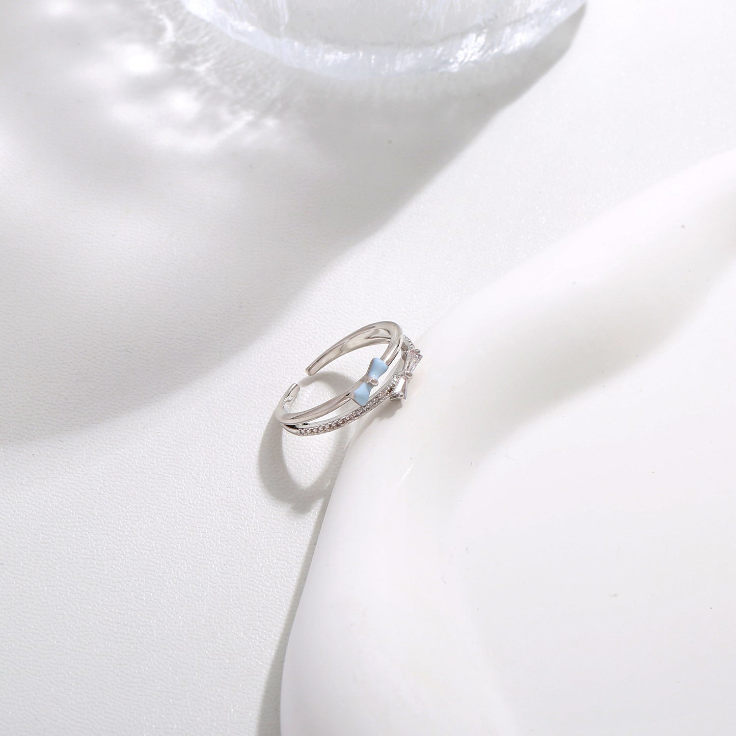 G&R Open Temperament Ring Niche High-end Light Luxury Style925Silver Index Finger Ring