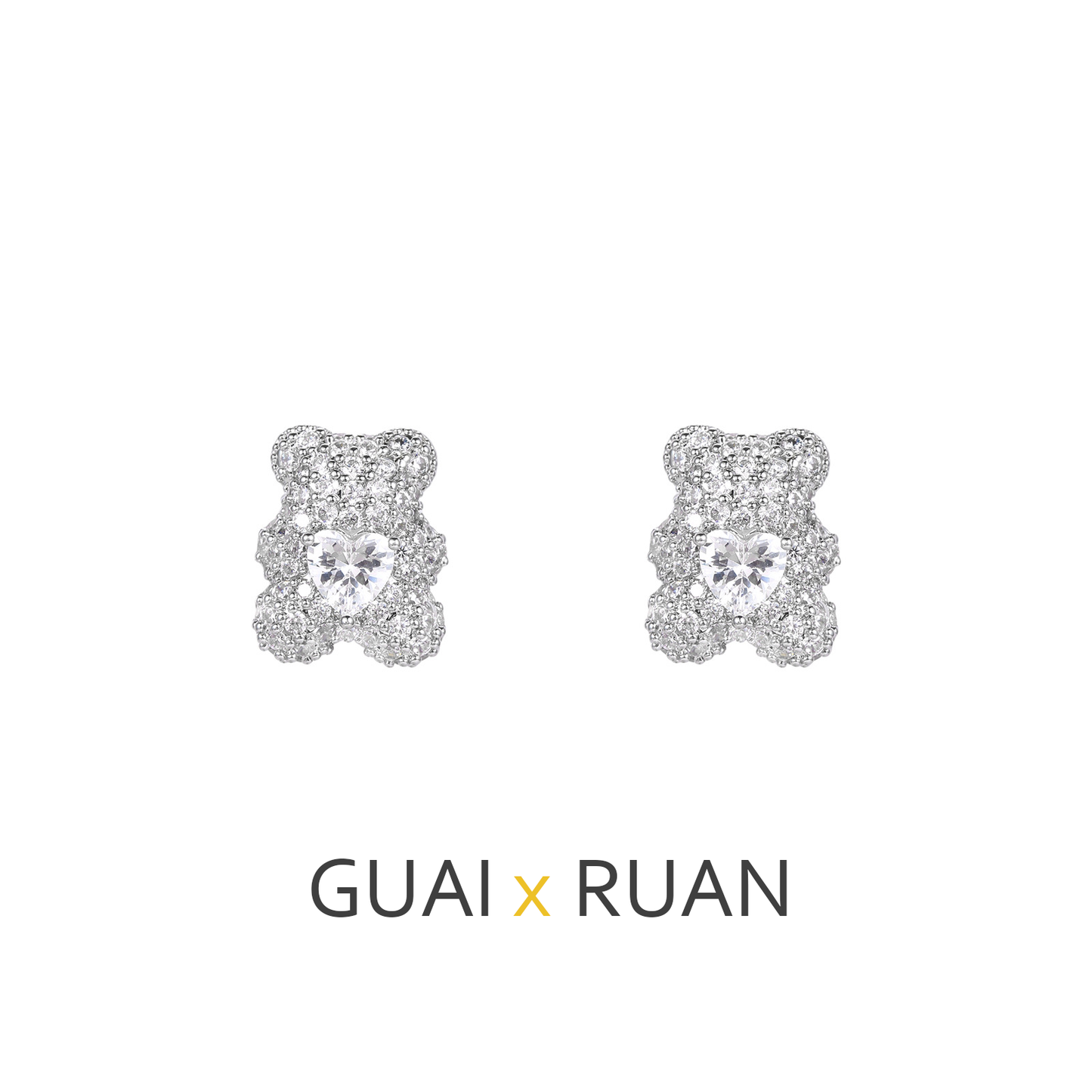 G&R Cartoon Bear Earrings Fashionable and Elegant Ear Jewelry925Sterling silver needle