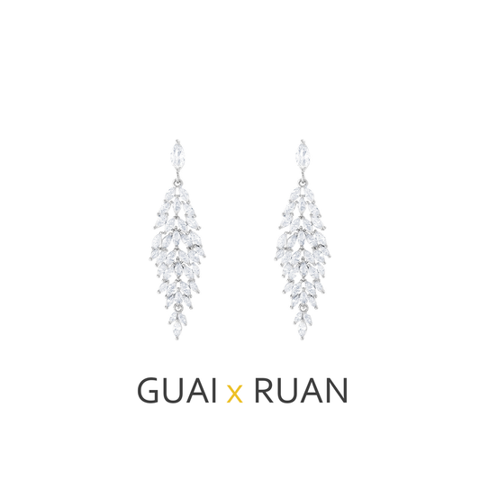 G&R Chanel Style Zirconia Sterling Silver Earrings Niche Light Luxury925Silver