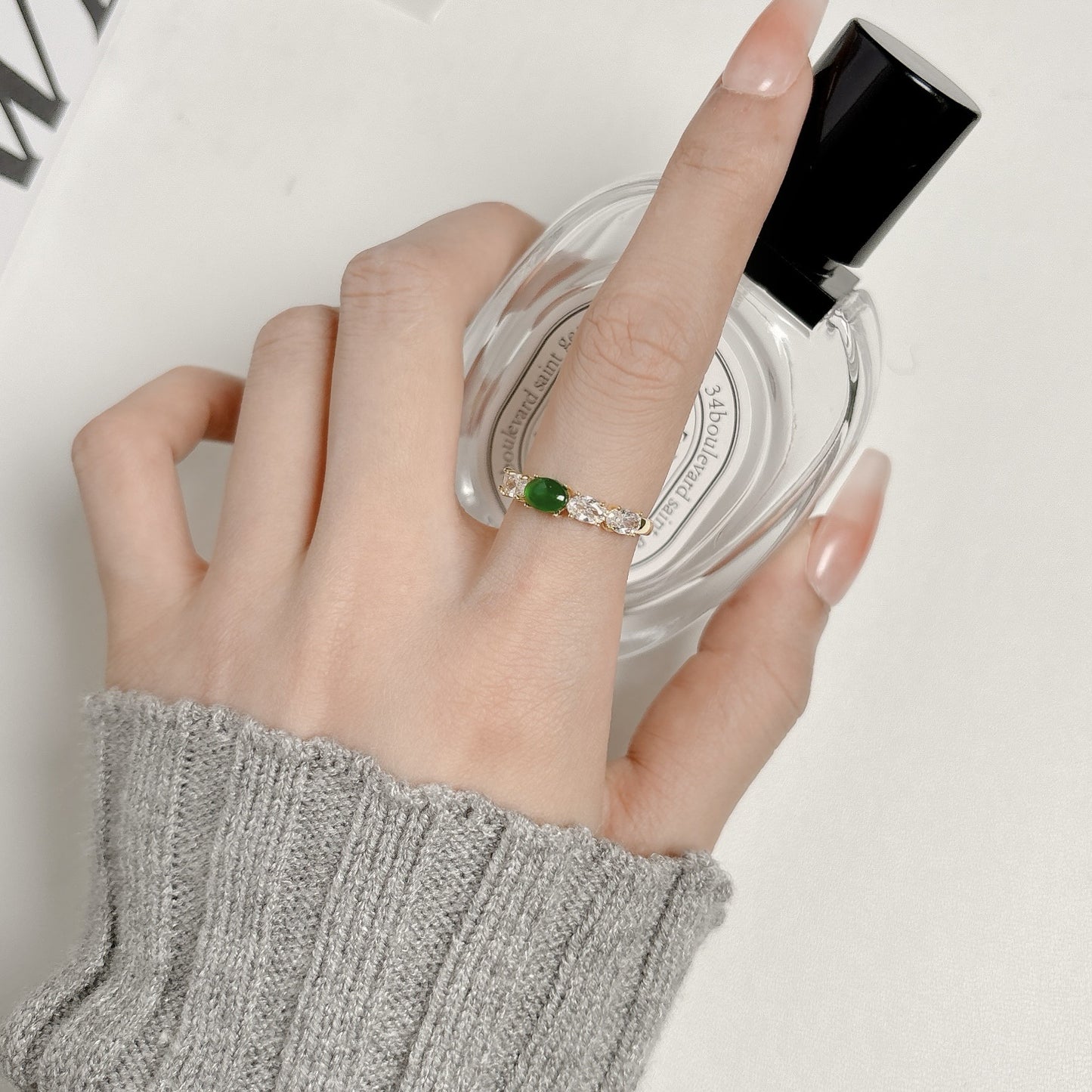 G&R Ring Temperament925Ring Personality Fashion Index Finger Ring for Women