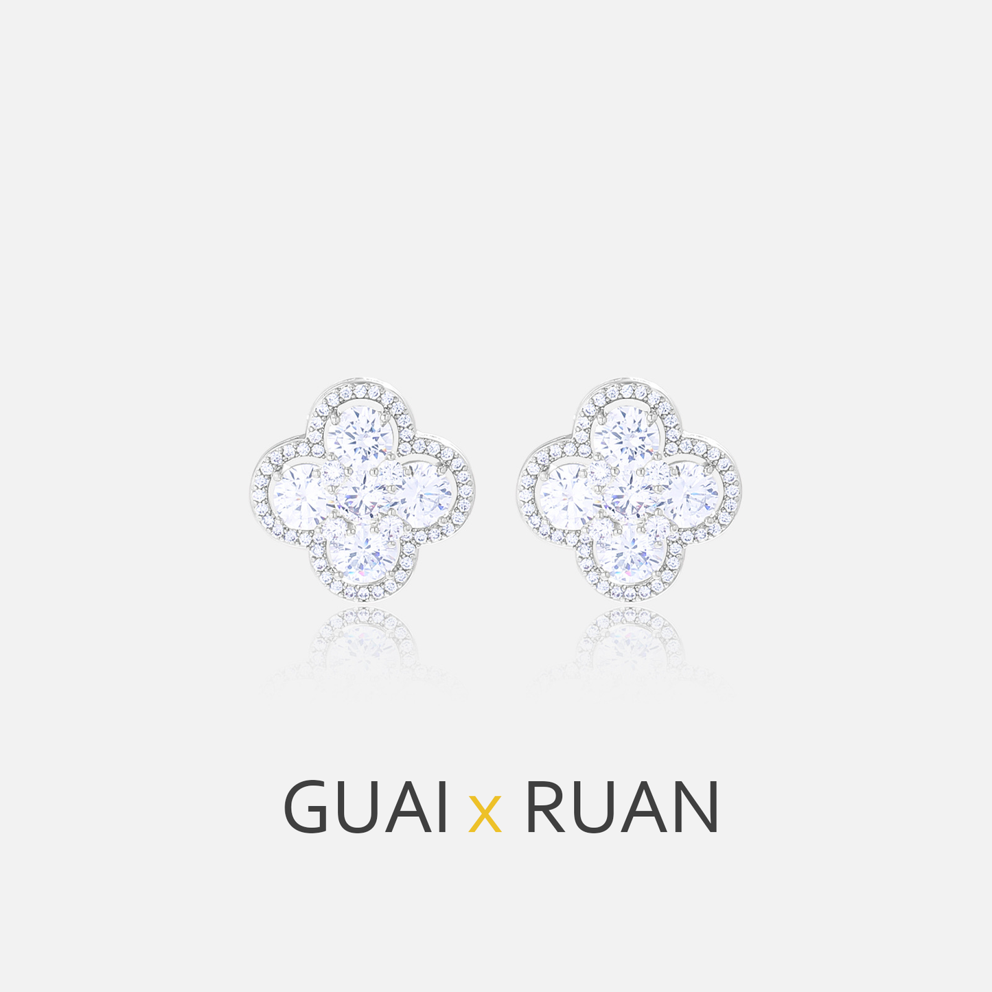 G&R Luxurious Ultra Shiny Earrings925Silver earrings with a high-end feel, lucky four-leaf clover