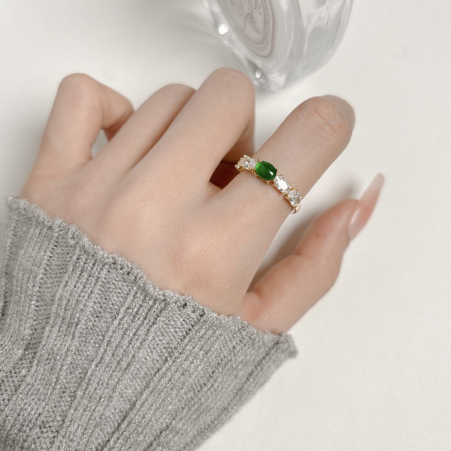 G&R Ring Temperament925Ring Personality Fashion Index Finger Ring for Women