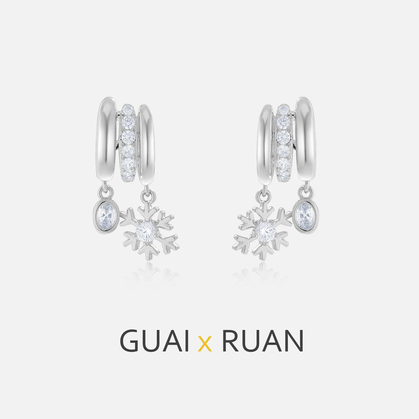 G&R Snowflake Earrings Sterling Silver Studs Fashion Earrings925Silver pin earrings