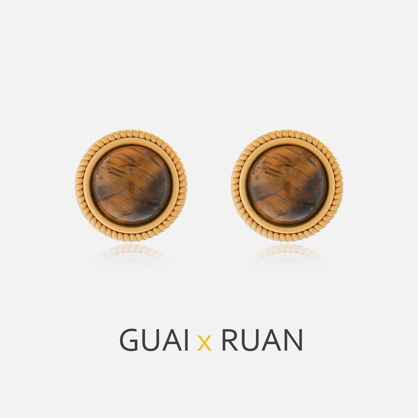 G&R Brown Tiger Eye Stone925Silver earrings with a high-end feel