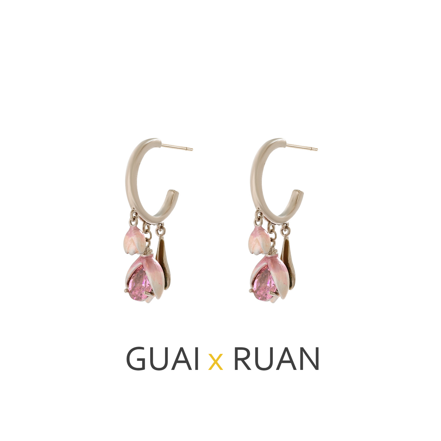 G&R Pink Tulip Earrings with a Sense of Sophistication925Silver Earrings Women