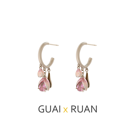 G&R Pink Tulip Earrings with a Sense of Sophistication925Silver Earrings Women