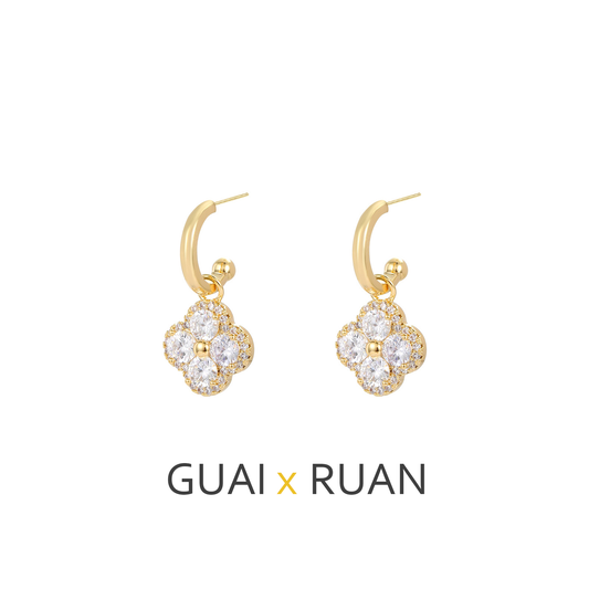 G&R Super Shiny Elegant Earrings925Silver Needle Fashionable Elegant Earrings for Women