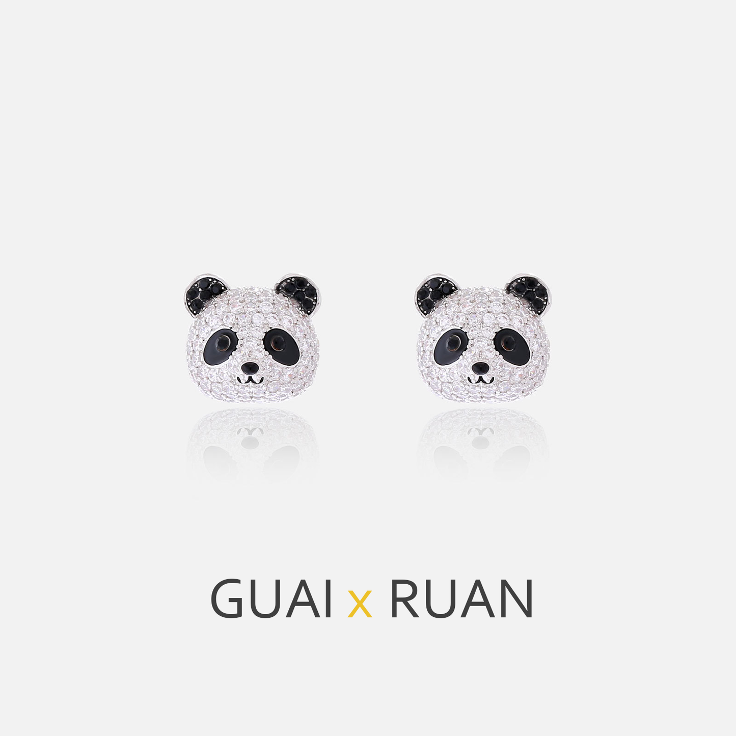 G&R Exquisite 3D Cute Panda925Silver Stud Earrings for Women