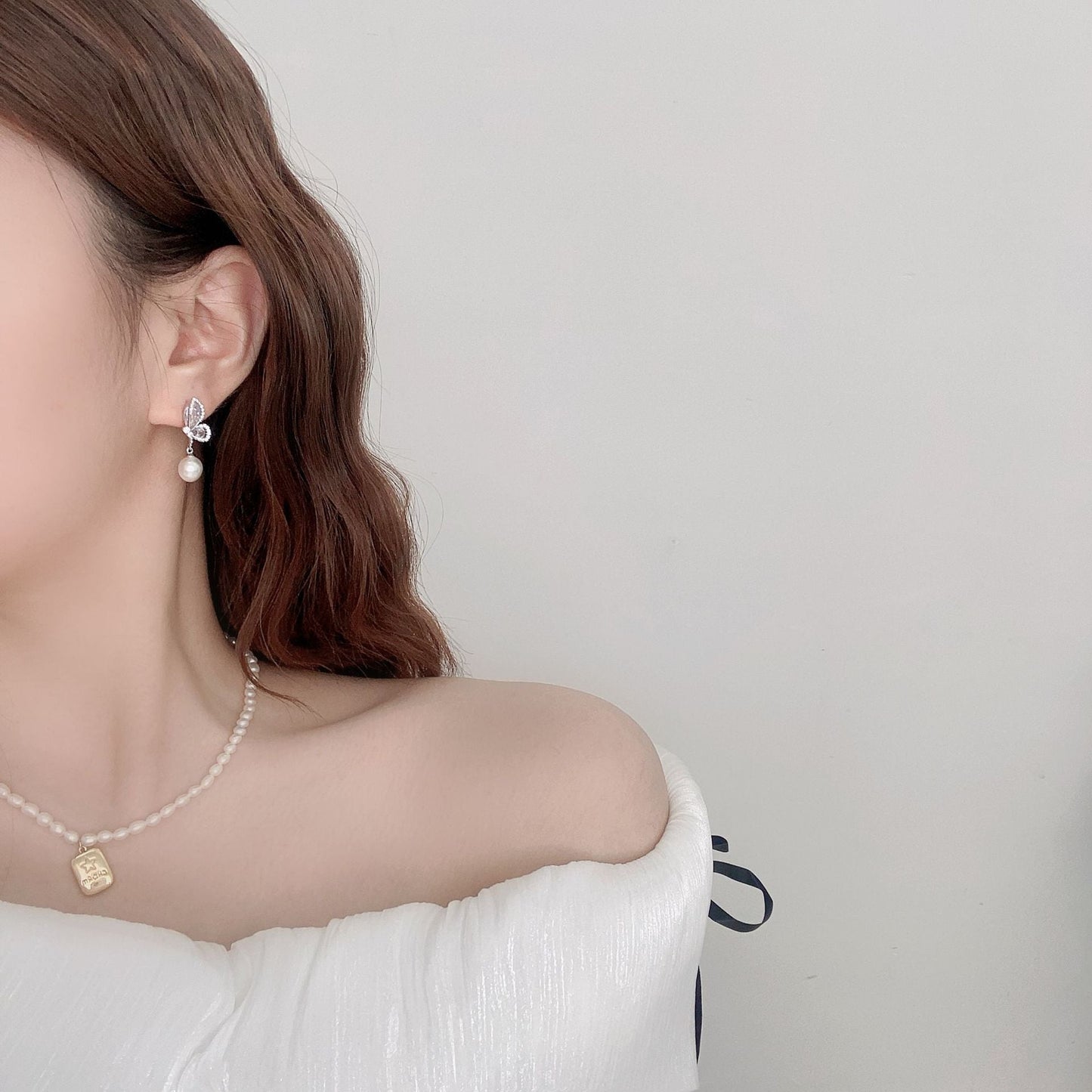 G&R Butterfly Wing Earrings Light Luxury925Silver High-End Feel