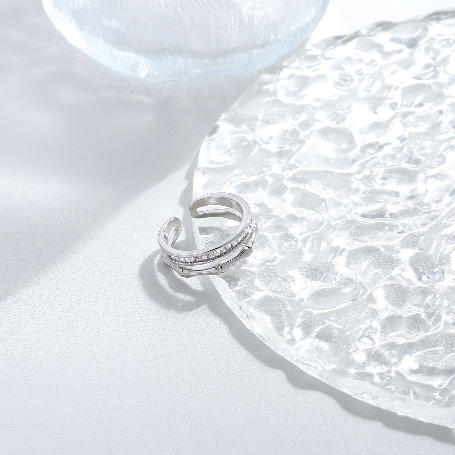 G&R Double Layer Bamboo Open Ring925Silver ring
