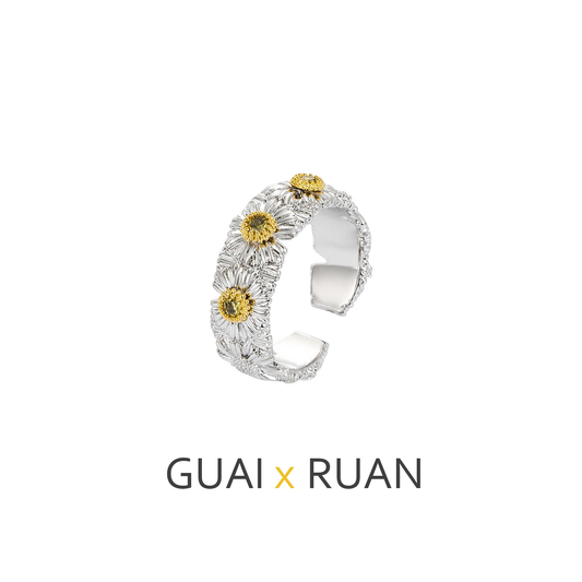 G&R Forest Style Fresh Little Daisy925Silver ring