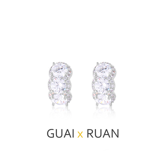 G&R Light Luxury Fashion925Silver Stud Earrings Simple Ear Jewelry