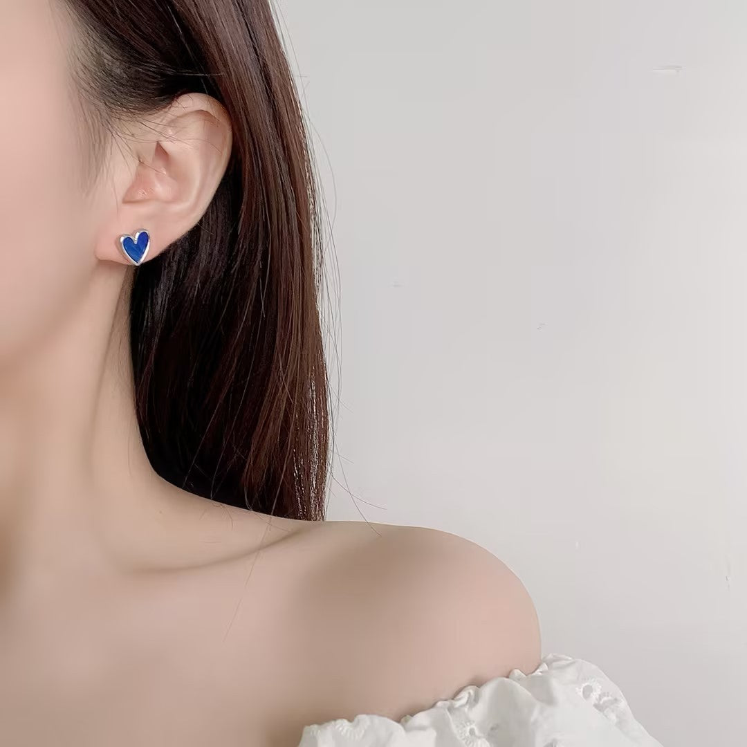 G&R Klein Blue Heart Earrings925Silver