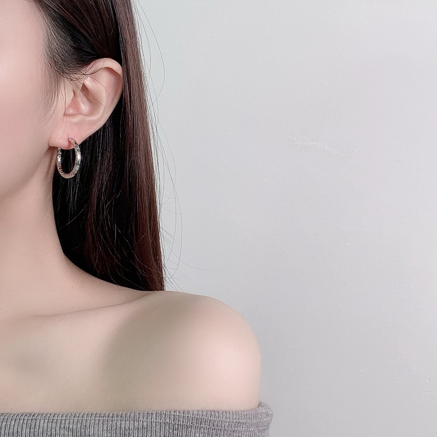 G&R Circle Earrings for Women, Light Luxury Design925Silver C Hoop Earrings