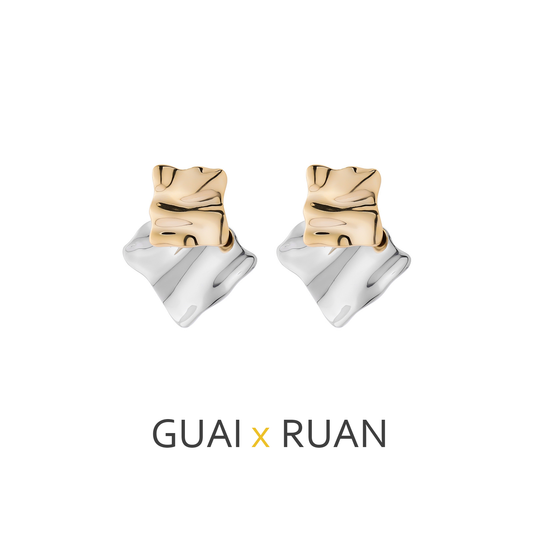 G&R Ear Studs925Silver Irregular Personality Niche Design Earrings