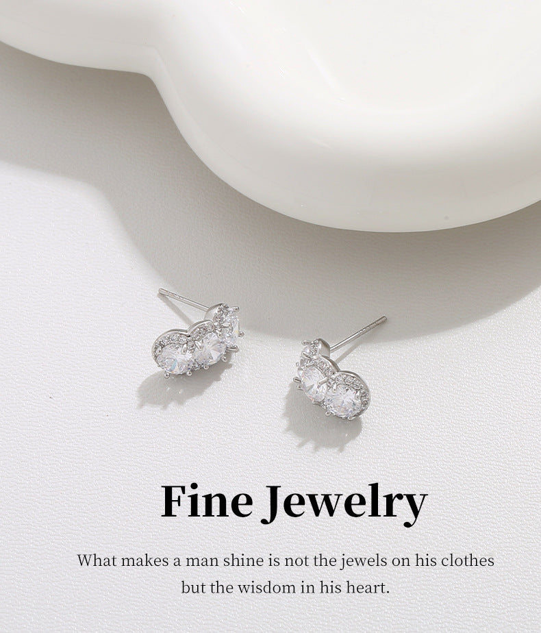 G&R Light Luxury Fashion925Silver Stud Earrings Simple Ear Jewelry
