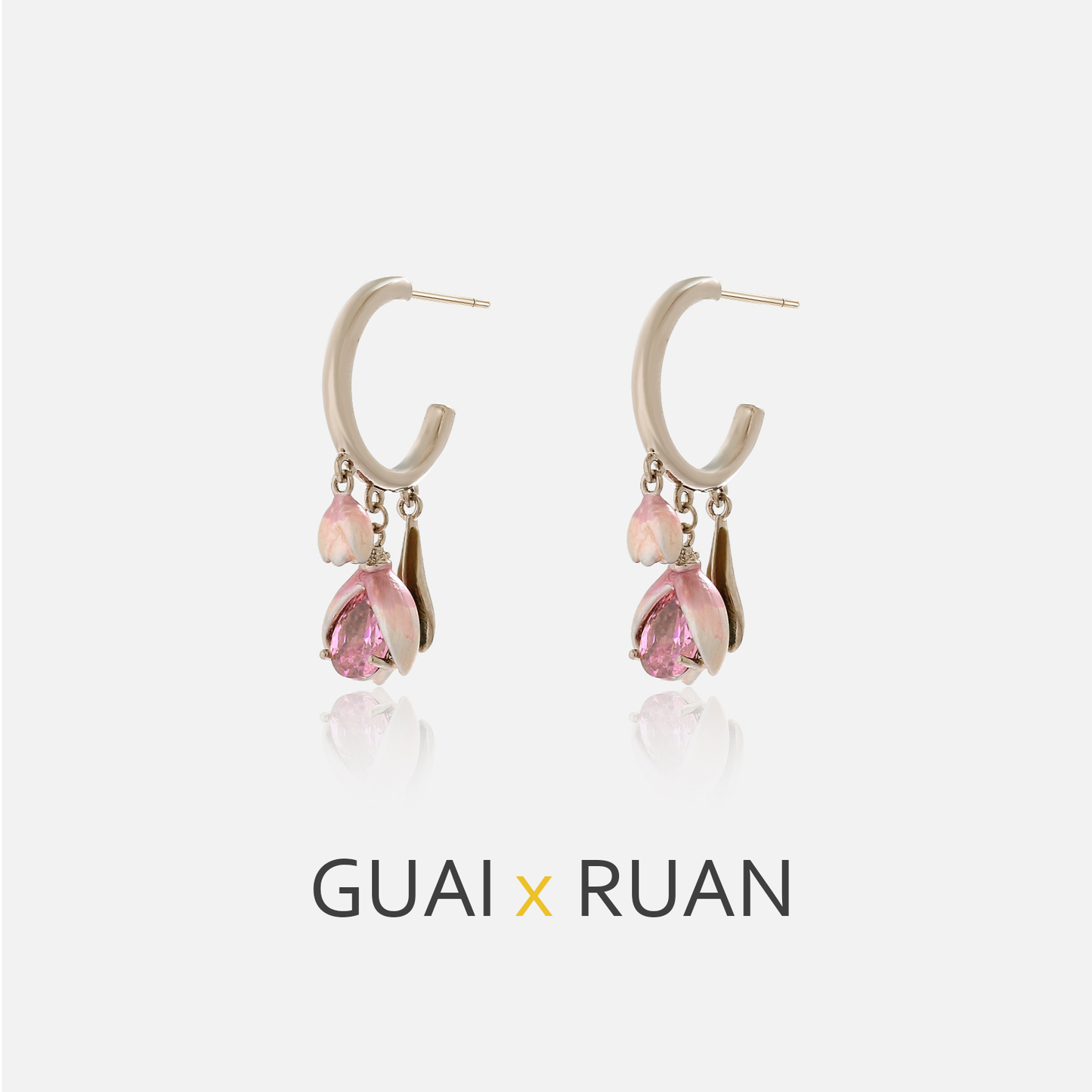 G&R Pink Tulip Earrings with a Sense of Sophistication925Silver Earrings Women