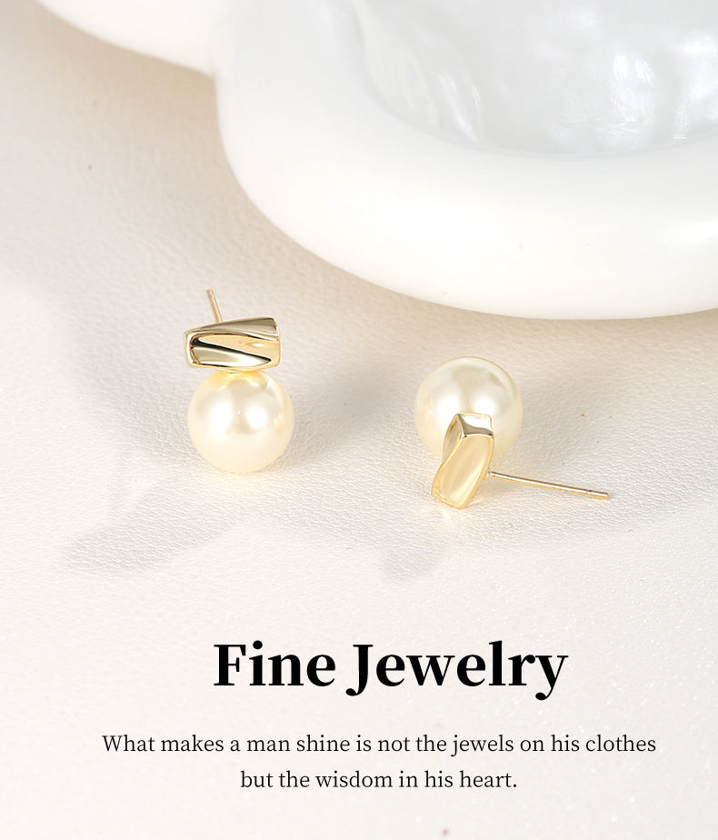G&R Light Luxury Style Earrings925Silver Needle Earrings Niche High-End Feel Earrings