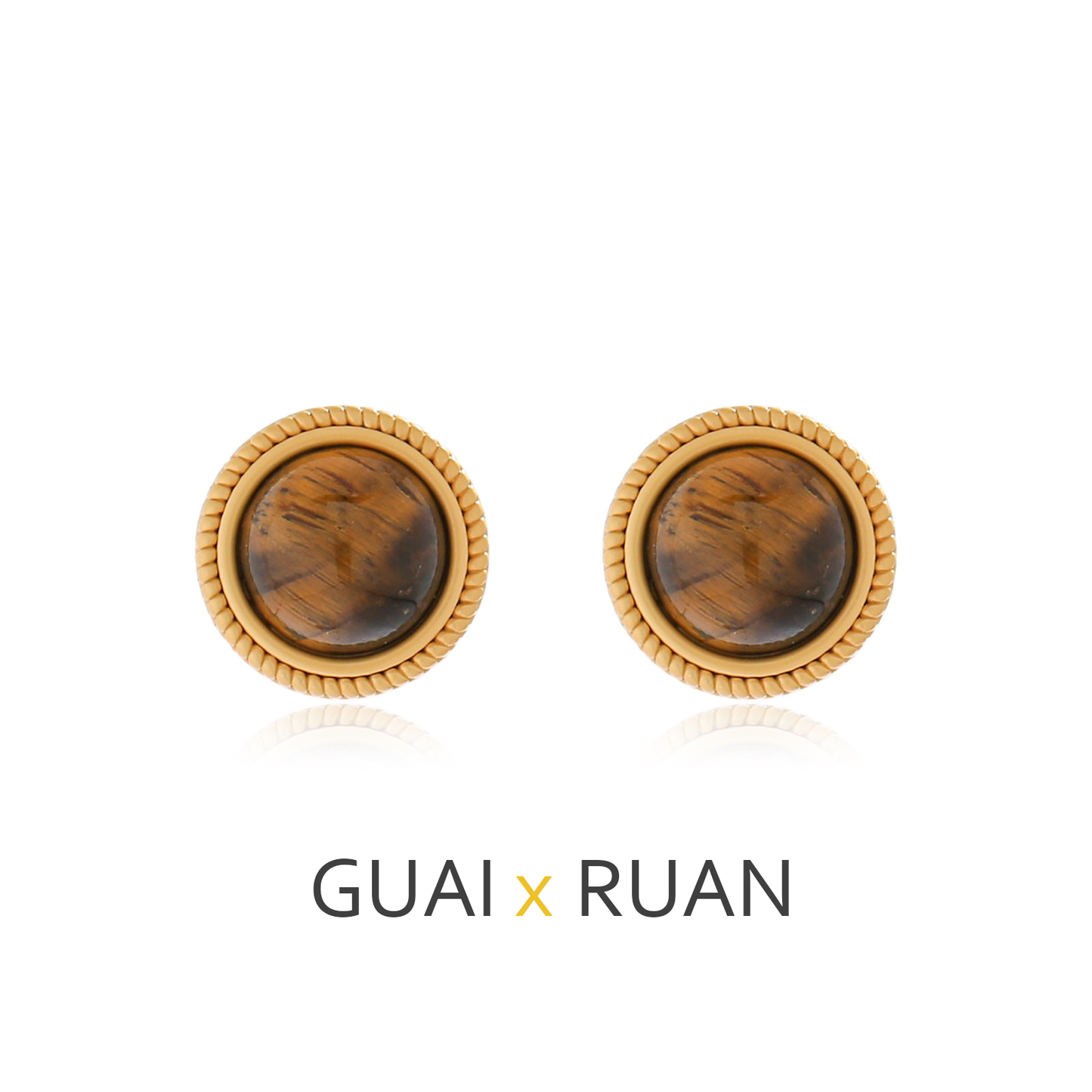 G&R Brown Tiger Eye Stone925Silver earrings with a high-end feel