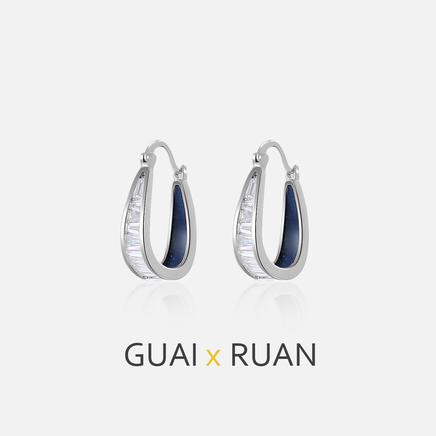 G&R Denim Blue Oil Drop Earrings S925Silver