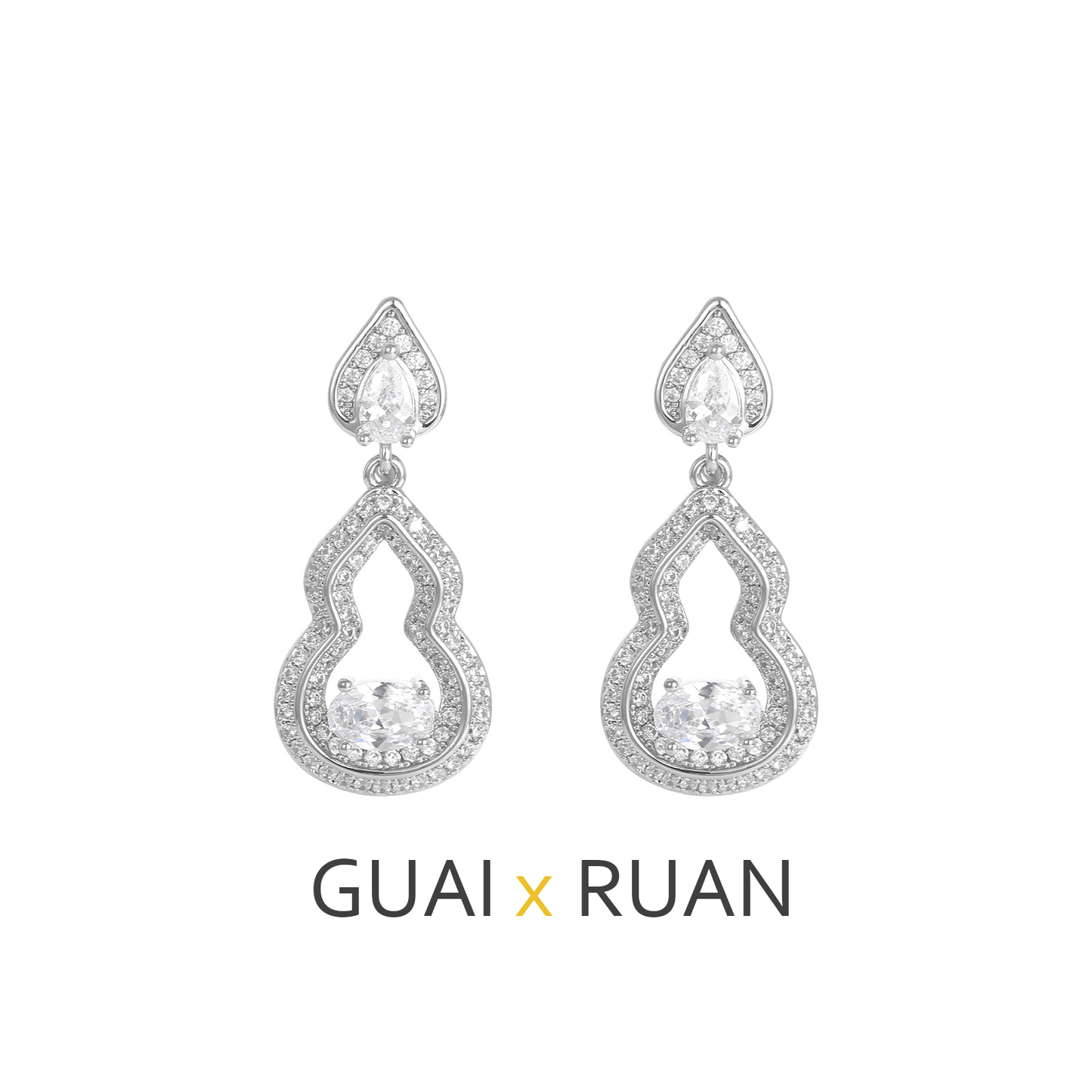 G&R Hollow Gourd Elegant Earrings Niche High-end Feel Earrings925Silver