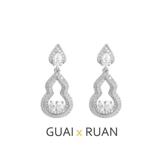 G&R Hollow Gourd Elegant Earrings Niche High-end Feel Earrings925Silver
