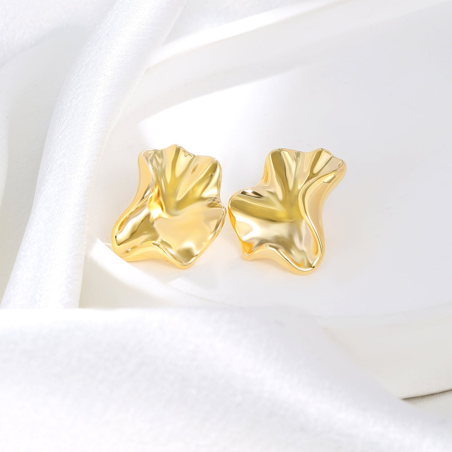 G&R Irregular Concave-Convex Metal ins Ear Studs925Silver earrings are light luxury and high-end