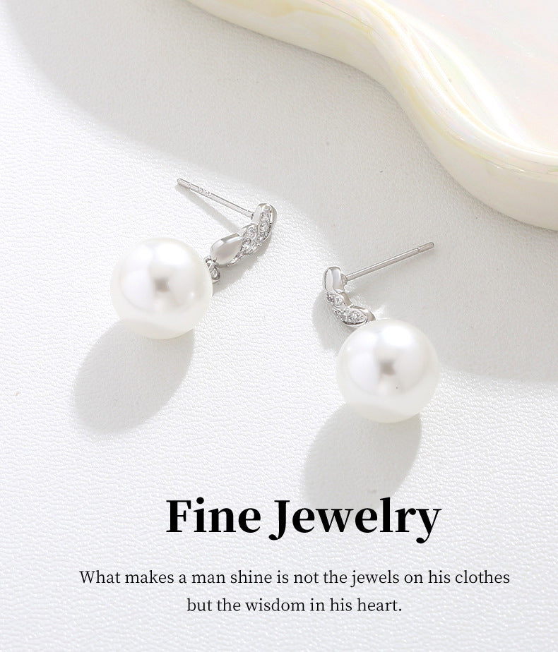G&R Pearl Small Earrings Design Sense Studs Light Luxury High-end Earrings for Women925Silver