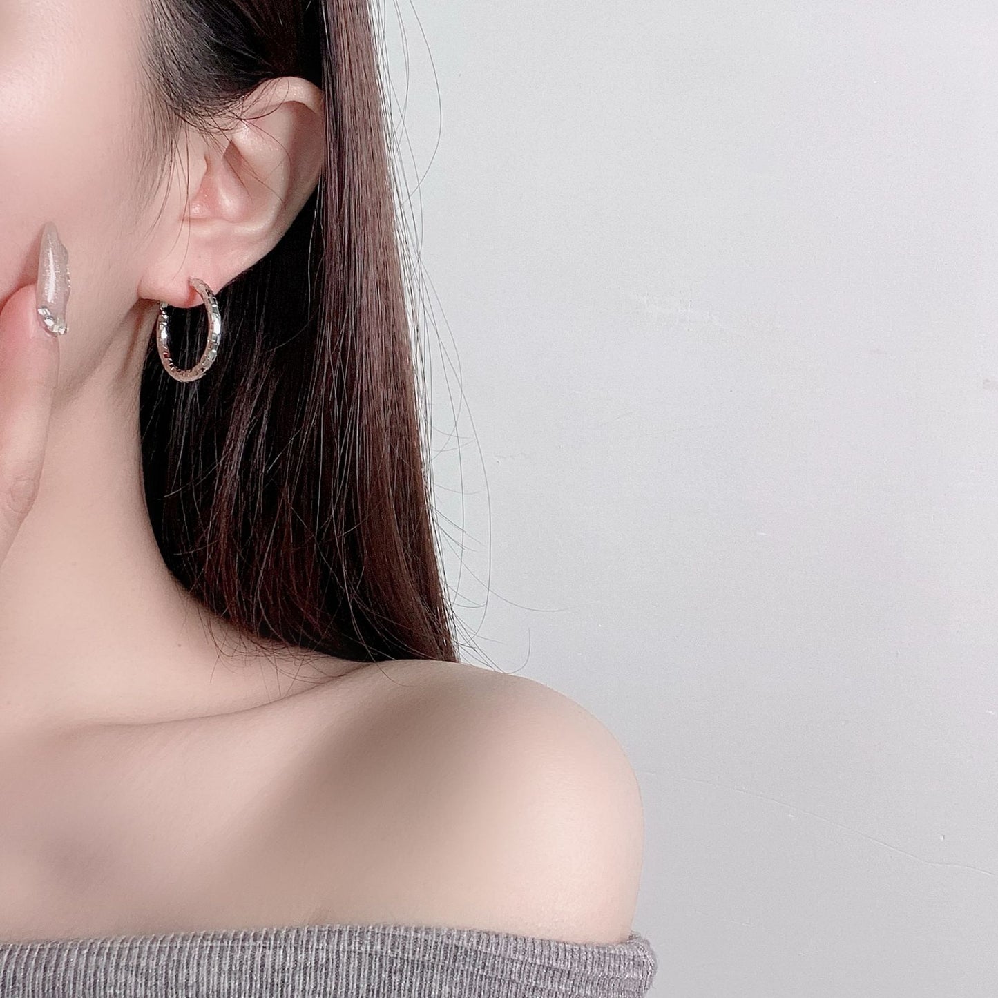 G&R Circle Earrings for Women, Light Luxury Design925Silver C Hoop Earrings