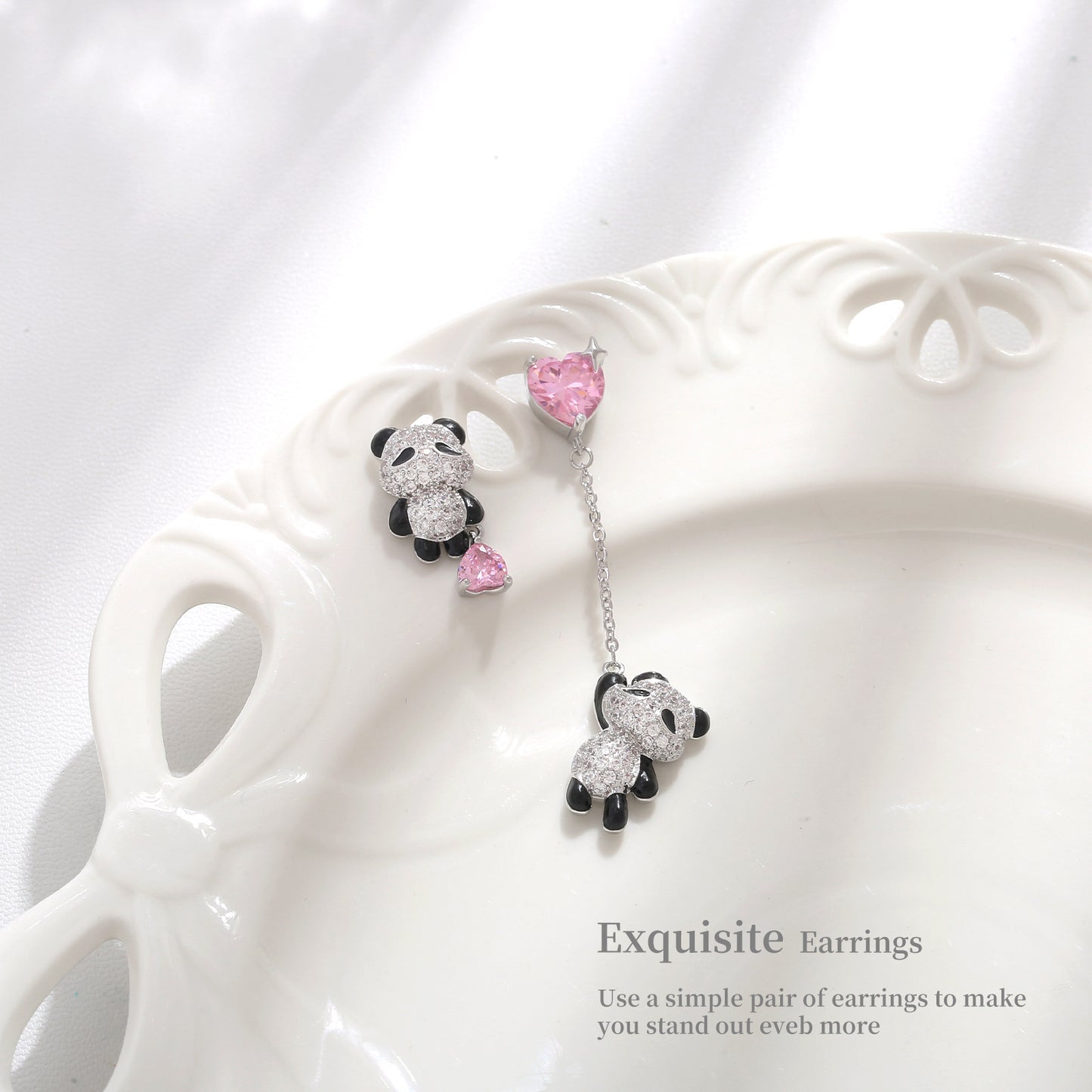 G&R Cute Panda Earrings925Silver