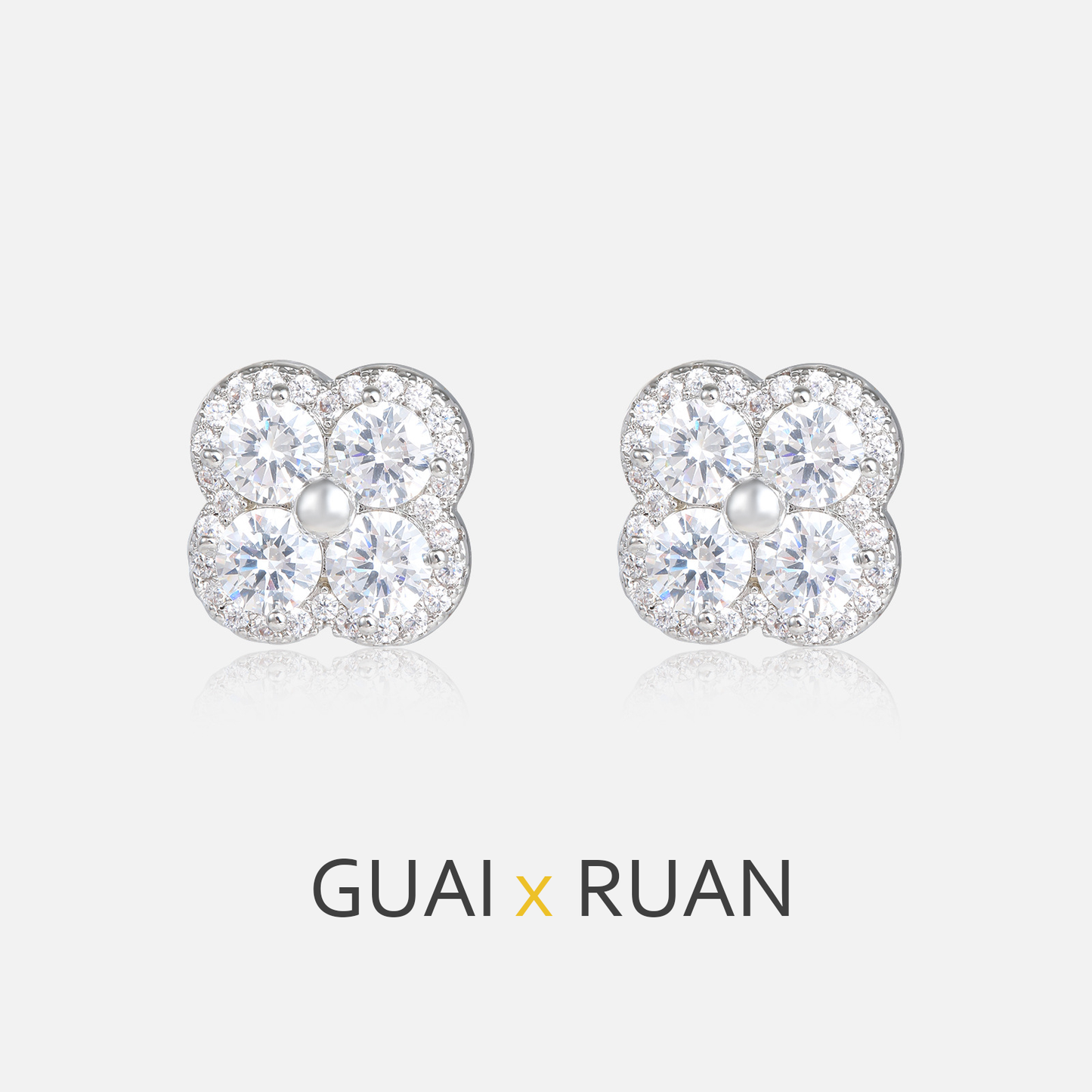 G&R Silver Stud Earrings925Silver Needle Fashionable Elegant Earrings for Women