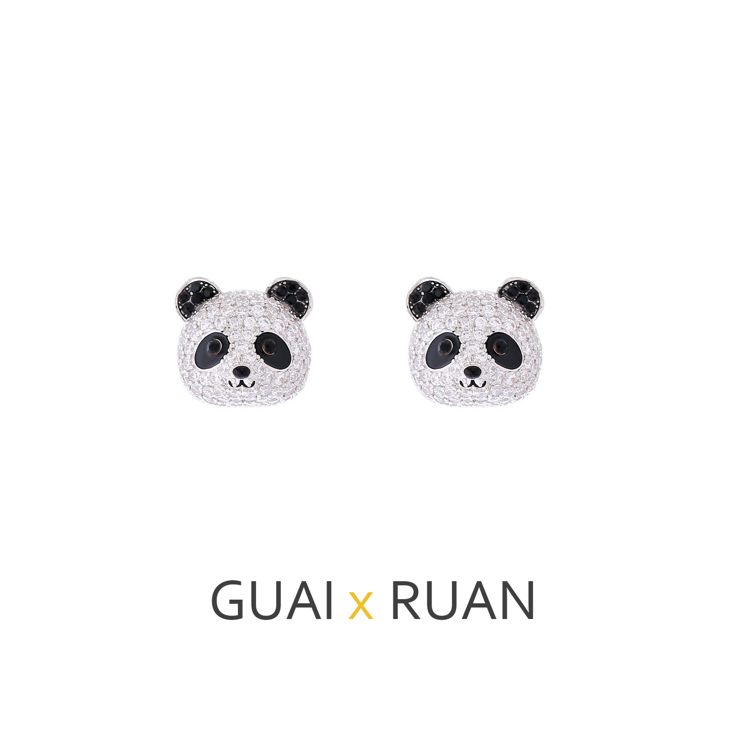 G&R Exquisite 3D Cute Panda925Silver Stud Earrings for Women