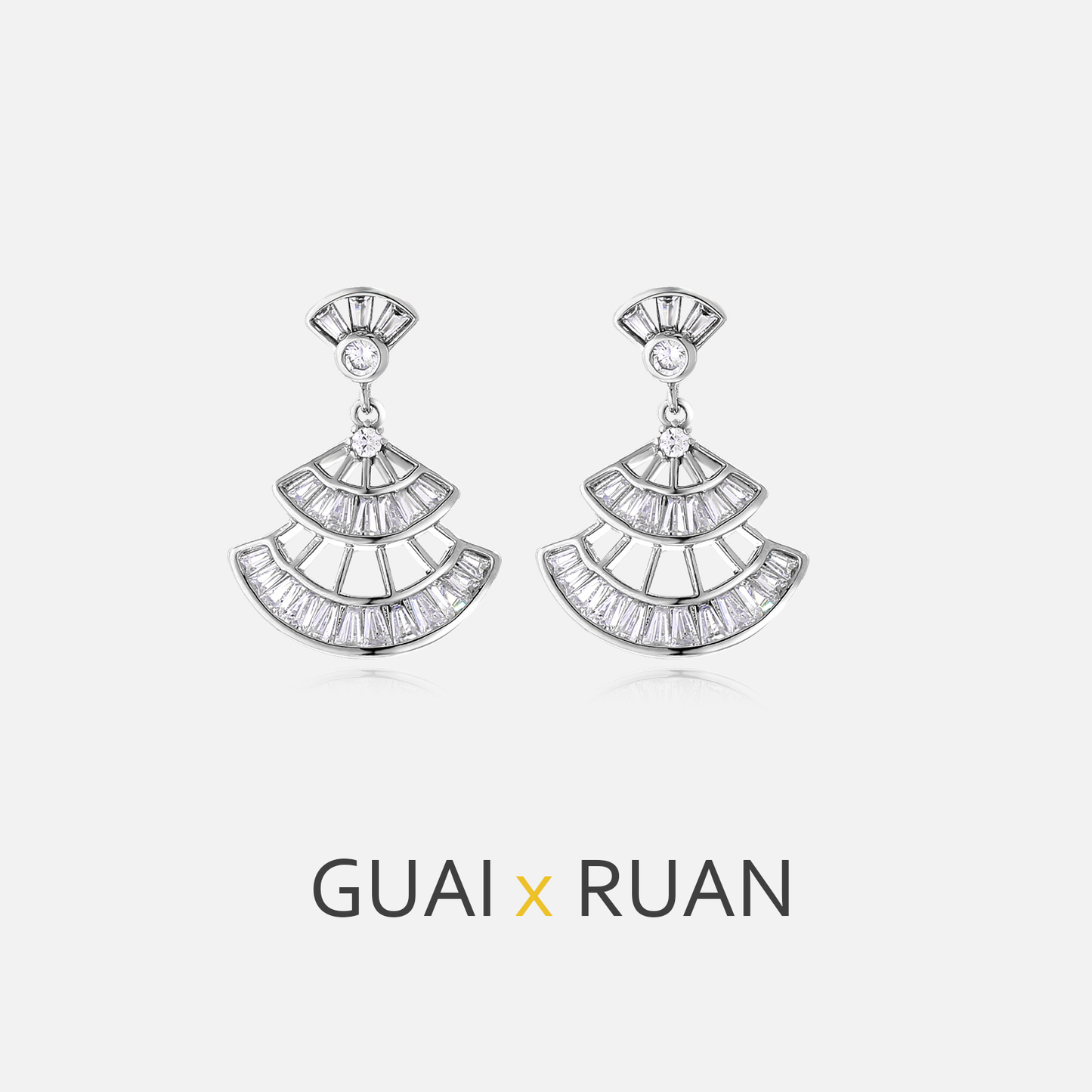 G&R Double Layer Fan Earrings 925 Silver