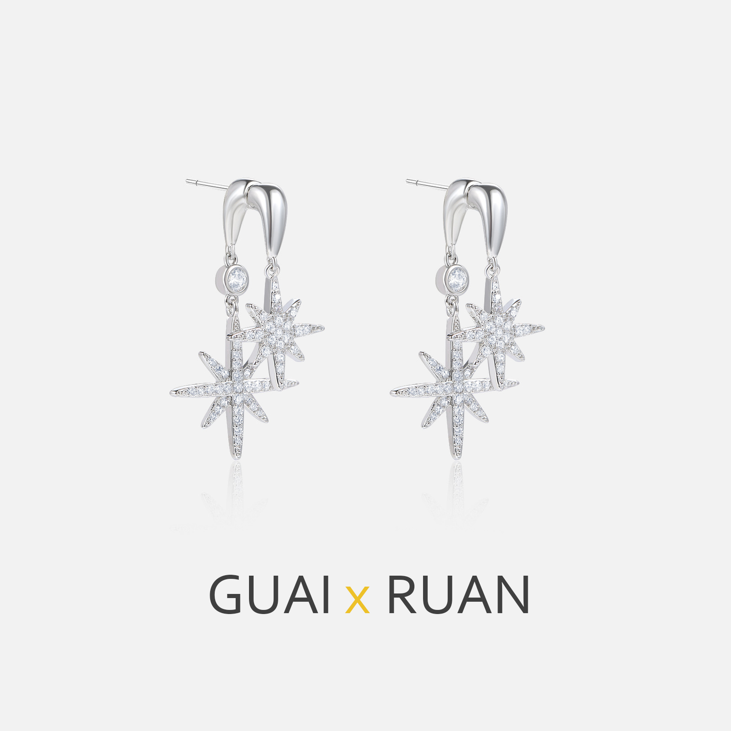 G&R Star European and American Style Earrings925Silver Needle Fashionable Elegant Earrings for Women