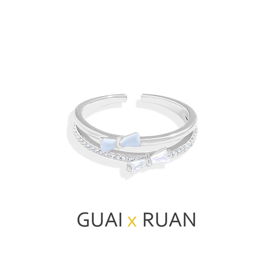 G&R Open Temperament Ring Niche High-end Light Luxury Style925Silver Index Finger Ring