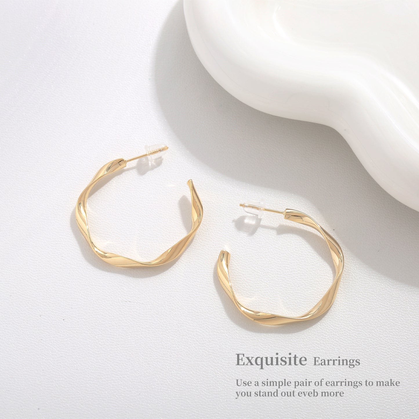G&R Irregular Metal Stud Earrings925Silver Earrings with a Sense of Luxury and Sophistication ins Plain Hoop Earrings for Women